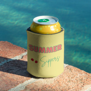 Gelbe Illustrative Sommersuppen Drinks Dosenkühler