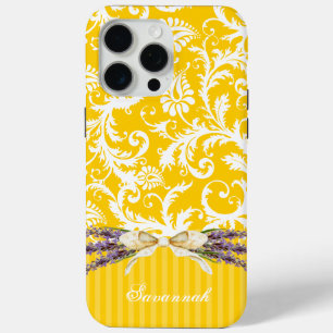 Gelbe Imitate Rhinstone Personalisiert Damask iPho Case-Mate iPhone Hülle