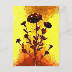 Gelbe Impressionistin Mittelalterliche Blume Kunst Postkarte