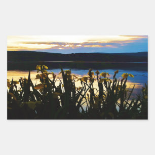 Gelbe Iris am Ufer des Arrowhad-Sees Rechteckiger Aufkleber