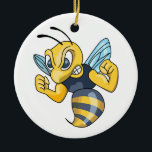 Gelbe Jacke Keramik Ornament<br><div class="desc">Yellow Jacket Mascot</div>