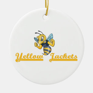 GELBE JACKEN KERAMIKORNAMENT