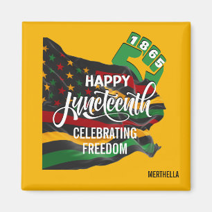 Gelbe JUNETEENTH Afroamerikanische Flagge Magnet