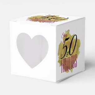 Gelbe Kaktus Blume 50 und fabelhafter Geburtstag Geschenkschachtel
