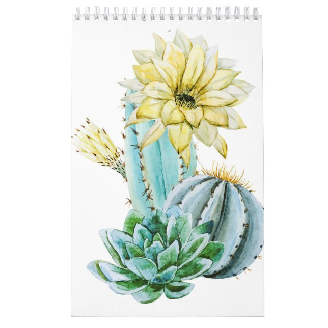 Gelbe Kaktus-Blume Kalender (Titelbild)