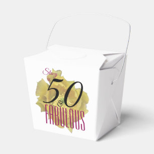 Gelbe Kaktusblüte 50 und fantastischer Geburtstag Geschenkschachtel