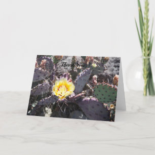Gelbe Kaktusblüte im Frühling Dankeskarte