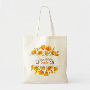 Gelbe kalifornische Poppies Personalisiert Tote Ba Tragetasche