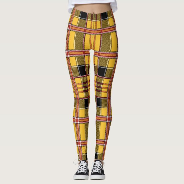 gelbe Karohosen Leggings (Vorderseite)