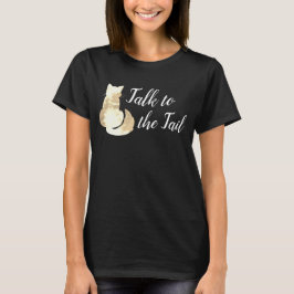 Gelbe Katze Abstrakt Gespräch mit dem Schwanz T -  T-Shirt