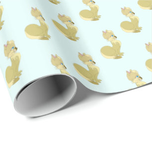 Gelbe Katze mit blauem Augenwischpapier Geschenkpapier