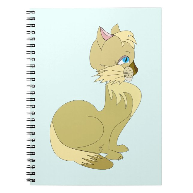 Gelbe Katze mit Blue Eyes Notebook Ihr Farbtext Notizblock (Vorderseite)