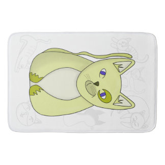 Gelbe Katze mit Naughty Smile Duvet Abdeckung Badematte