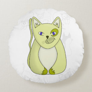 Gelbe Katze mit Naughty Smile Duvet Abdeckung Rundes Kissen