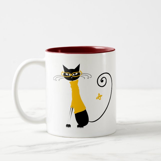 Gelbe Katze - Tasse (Links)