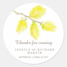 Gelbe Katzen Frühling danke Ihnen Hochzeitsticker Runder Aufkleber