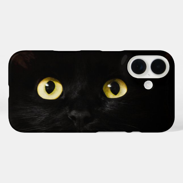Gelbe Katzenaugen, Schwarze Katze Case-Mate iPhone Hülle (Rückseite (Horizontal))