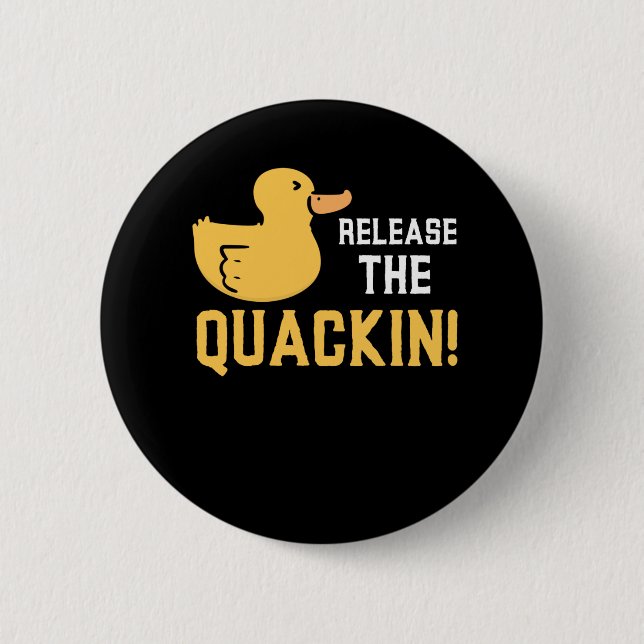 Gelbe Kautschukente Quack Funny Duck Lover Button (Vorderseite)
