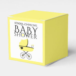 Gelbe Kinderwagen-Babyparty Geschenkschachtel
