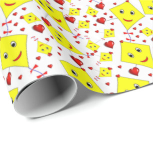 Gelbe Kites Geschenkpapier