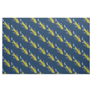 Gelbe Koi Fisch-Wasserfarbe Japanerkunst Stoff