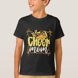 Gelbe Kokette Pom-Poms Schleife Cheer Mom Mama Che T-Shirt