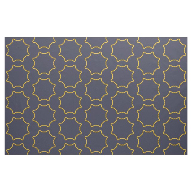 Gelbe Kontur Star Frame Muster Stoff (Fat Quarter (45,7 x 55,9 cm))