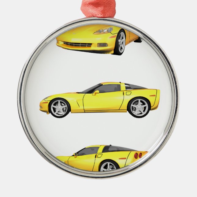 Gelbe Korvette: Silbernes Ornament (Vorne)