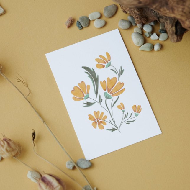 Gelbe Kosmos Blume Einfache Schönheit Postkarte (Von Creator hochgeladen)