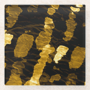 Gelbe Krawatte-Farbspritze, Aquarellmuster. Glasuntersetzer