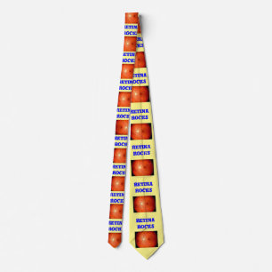 Gelbe Krawatte mit Bildern einer Retina