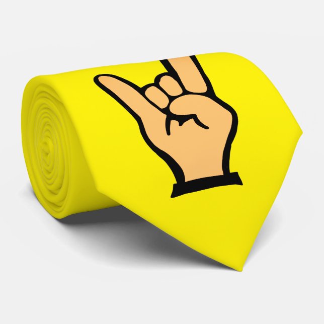Gelbe Krawatte mit Felsenhand (Gerollt)