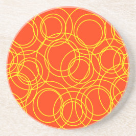 Gelbe Kreise in Orange Untersetzer