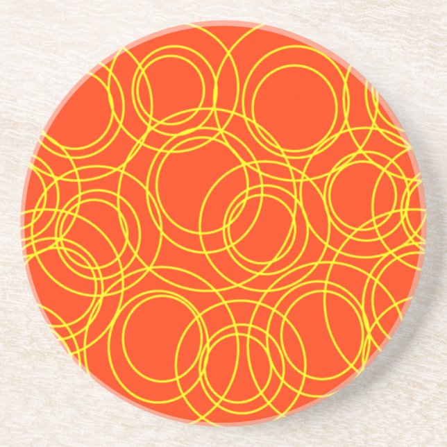 Gelbe Kreise in Orange Untersetzer (Vorne)