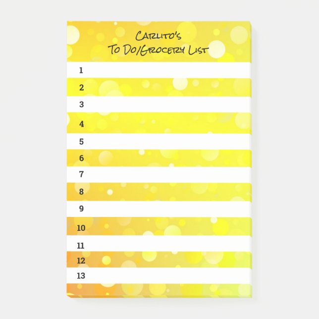 Gelbe Kreise schwarze Post-It-Notes Post-it Klebezettel (Vorderseite)