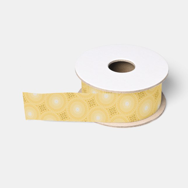 Gelbe Kreismuster Ripsband (Spule)