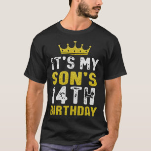 Gelbe Krone 14. Geburtstag für Sohn von Mama Papa T-Shirt