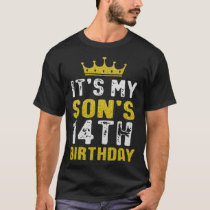 Gelbe Krone 14. Tag für Sohn aus Mama Vater T-Shirt