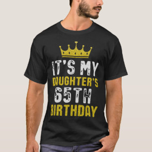 Gelbe Krone 65. Tag für Tochter aus Mama Vater T-Shirt