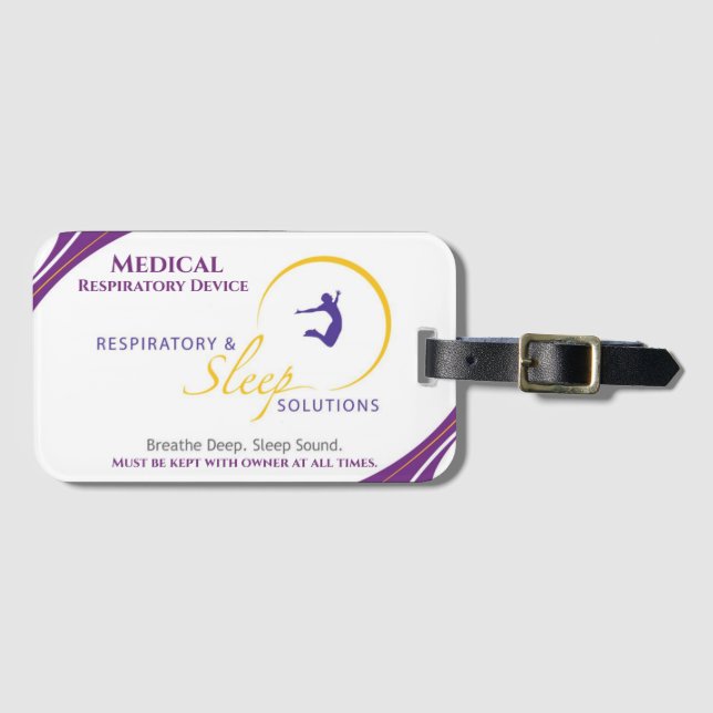 Gelbe, kundenspezifische CPAP-Maschinenkarte Gepäckanhänger (Vorderseite (Horizontal))