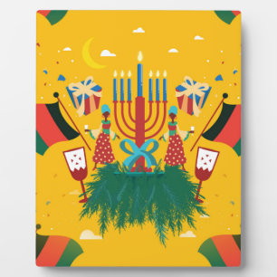 Gelbe Kwanzaa Fotoplatte