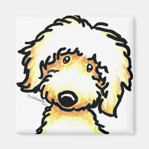 Gelbe Labradoodle Kunst Magnet