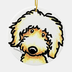 Gelbe Labradoodle Personalisierte Kunst Keramikornament