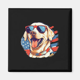 Gelbe Labrador 4. Juli Design Patriotic Pup Labrad Magnet