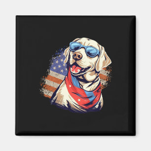 Gelbe Labrador 4. Juli Design Patriotic Pup Labrad Magnet