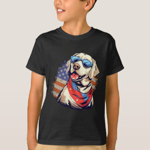 Gelbe Labrador 4. Juli Design Patriotic Pup Labrad T-Shirt