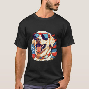 Gelbe Labrador 4. Juli Design Patriotic Pup Labrad T-Shirt