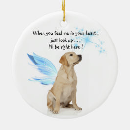 Gelbe Labrador Angel Pet Hund Weihnachtsfeier Keramik Ornament