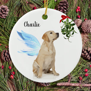 Gelbe Labrador Angel - Weihnachtsfeier Keramik Ornament