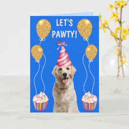 Gelbe Labrador Birthday Pawty Karte